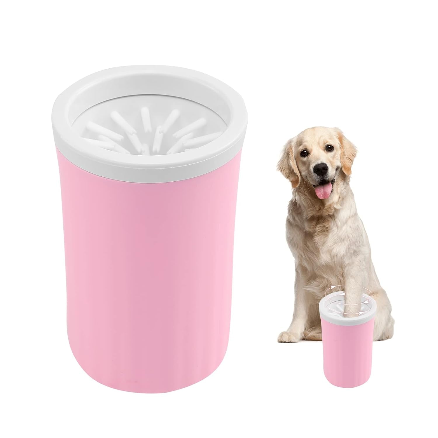 Dog Paw Washer, Dog Foot Cleaner, 2 in 1 Pet Foot Washing Cup, Brush Feet Cleaner for Large Dog